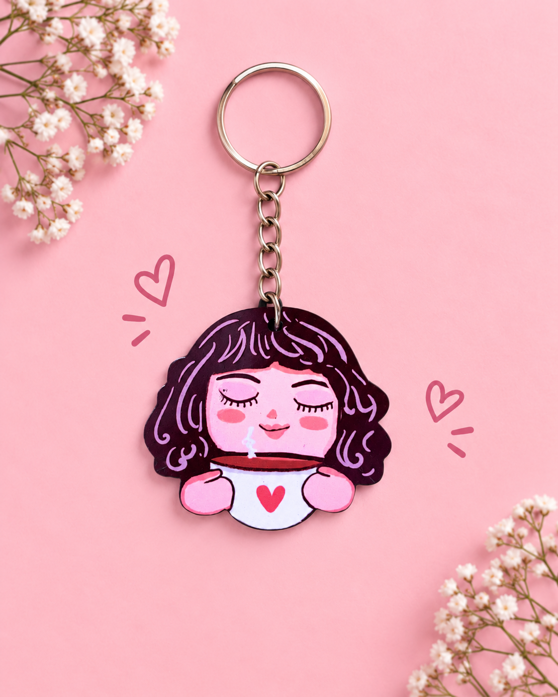 Caffeine / Chai Lover - Girl Personality Pop Keychain